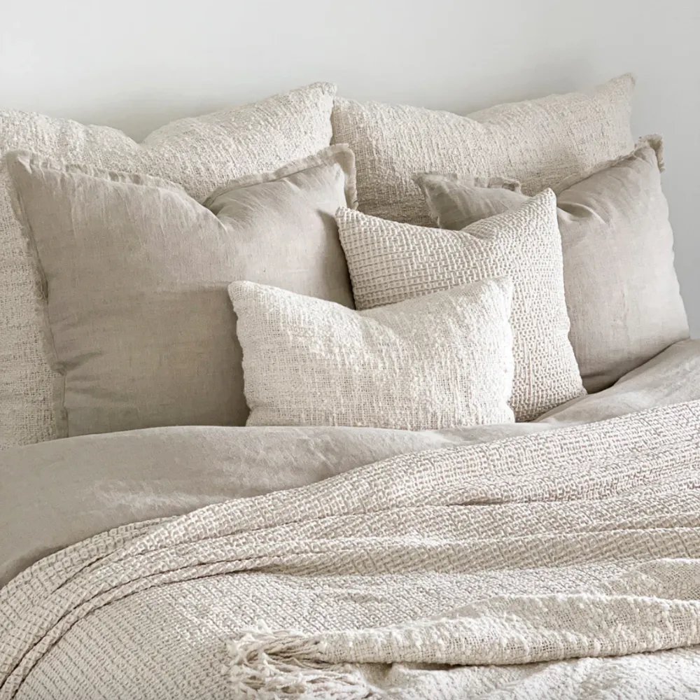 Cozy Cotton Ivory Boucle Lumbar Pillow 14x20 (Down Alternative)