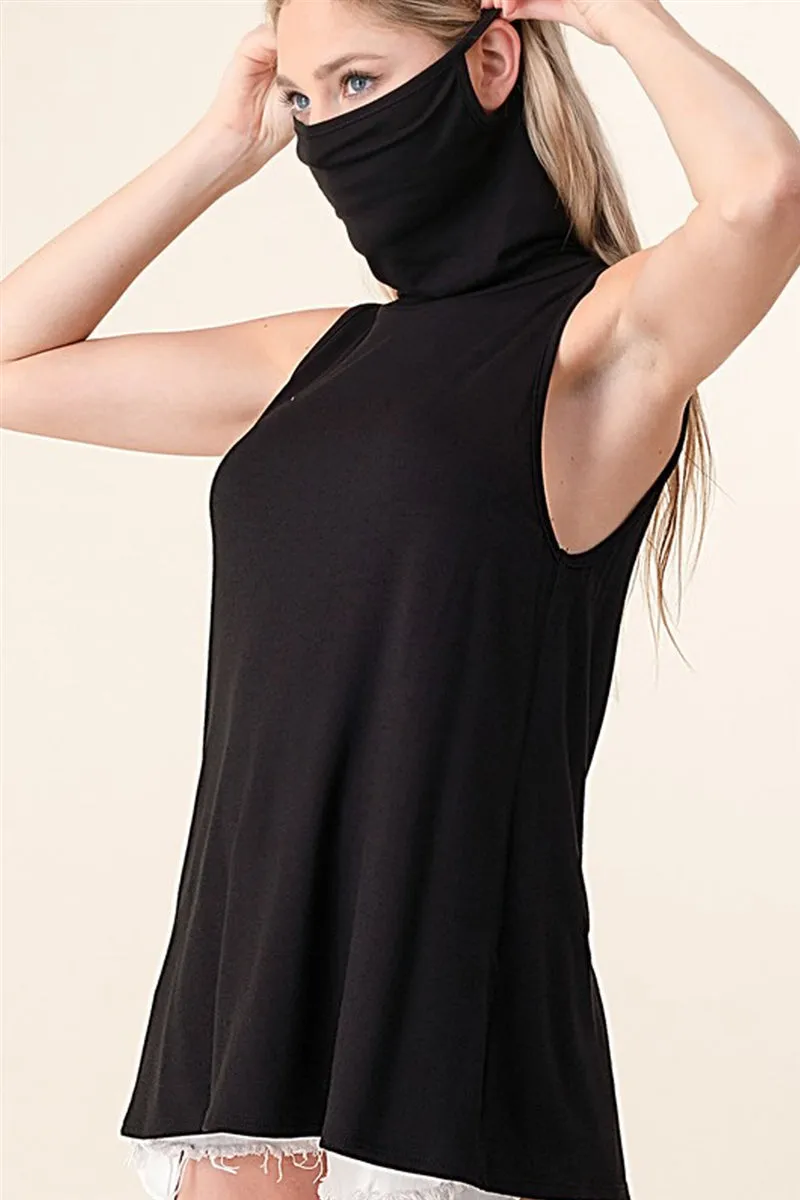 Turtleneck Top With Mask