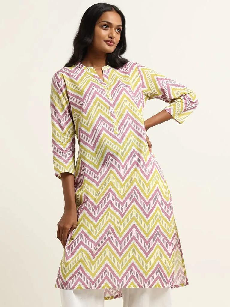 Utsa Purple Printed Kurta